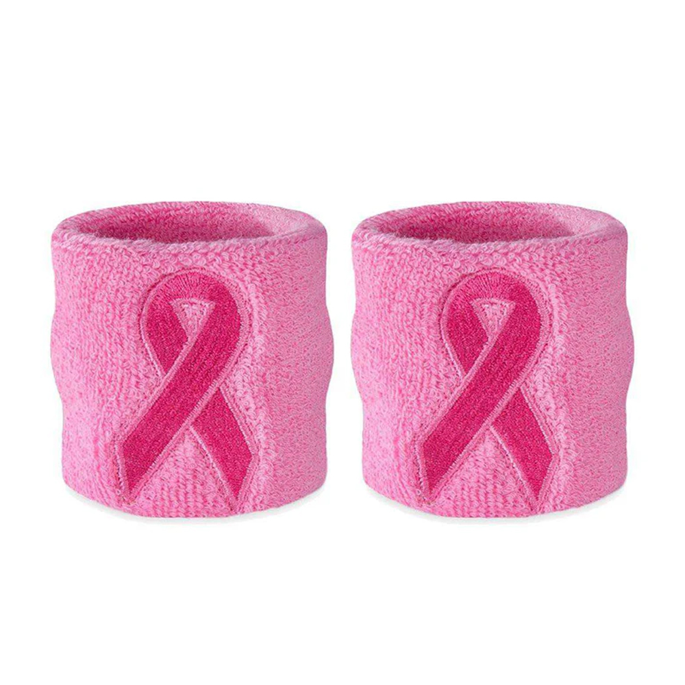 Pink Ribbon Wristband Pair