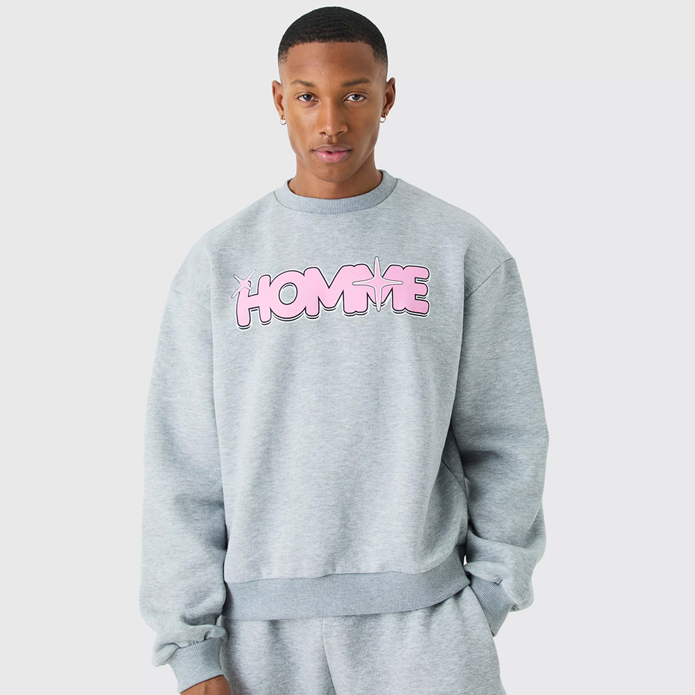 Oversized Boxy Extended Neck Homme Star Sweatshirt