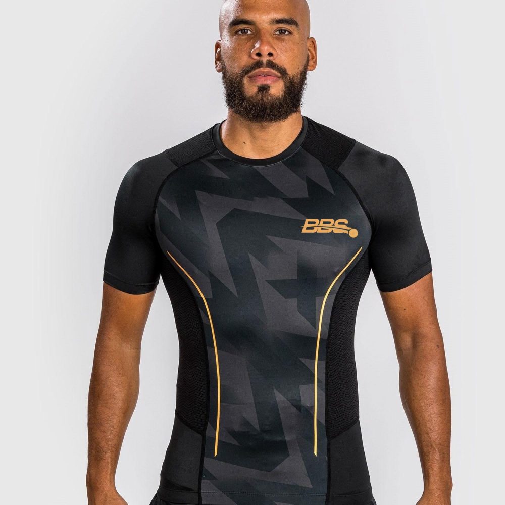 Rash Guard Short Sleeves Black Gold