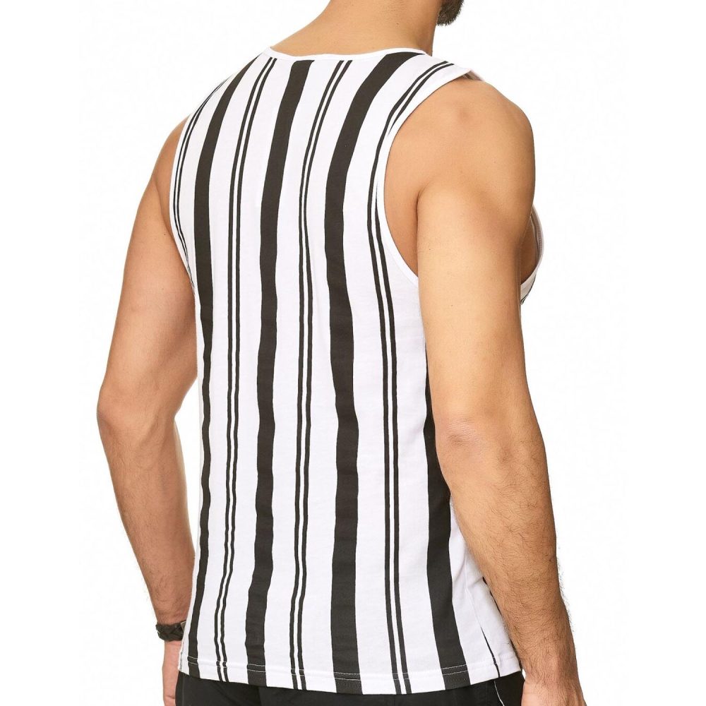 Red Bridge Mens Tank Top T-Shirt Vertical Stripes Summer Vibes