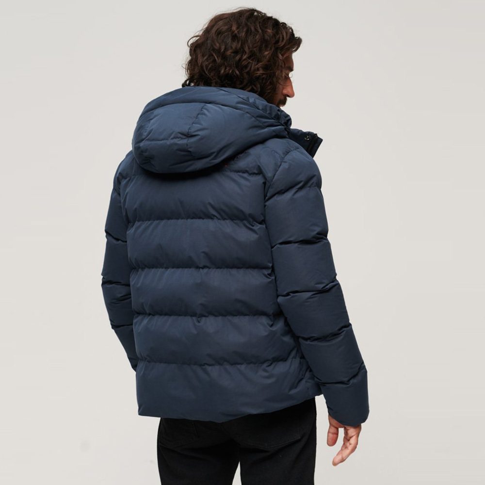 Hooded Microfibre Sports Puffer Jacket