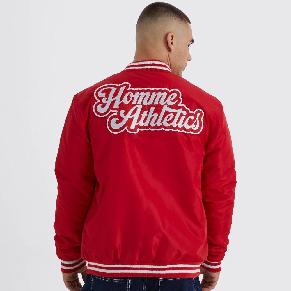 Nylon Varsity Jacket with Badges - Image 2