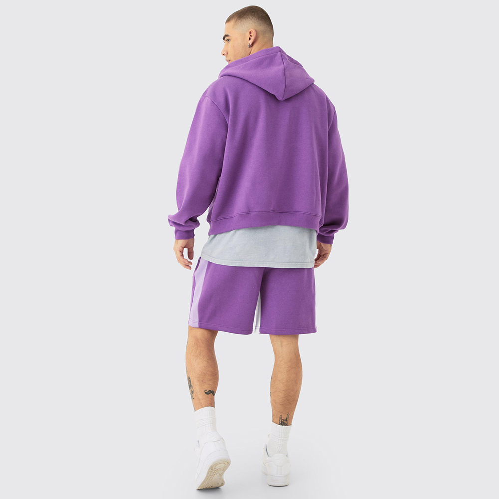 Oversized Boxy Hooded Gusset Short Tracksuit